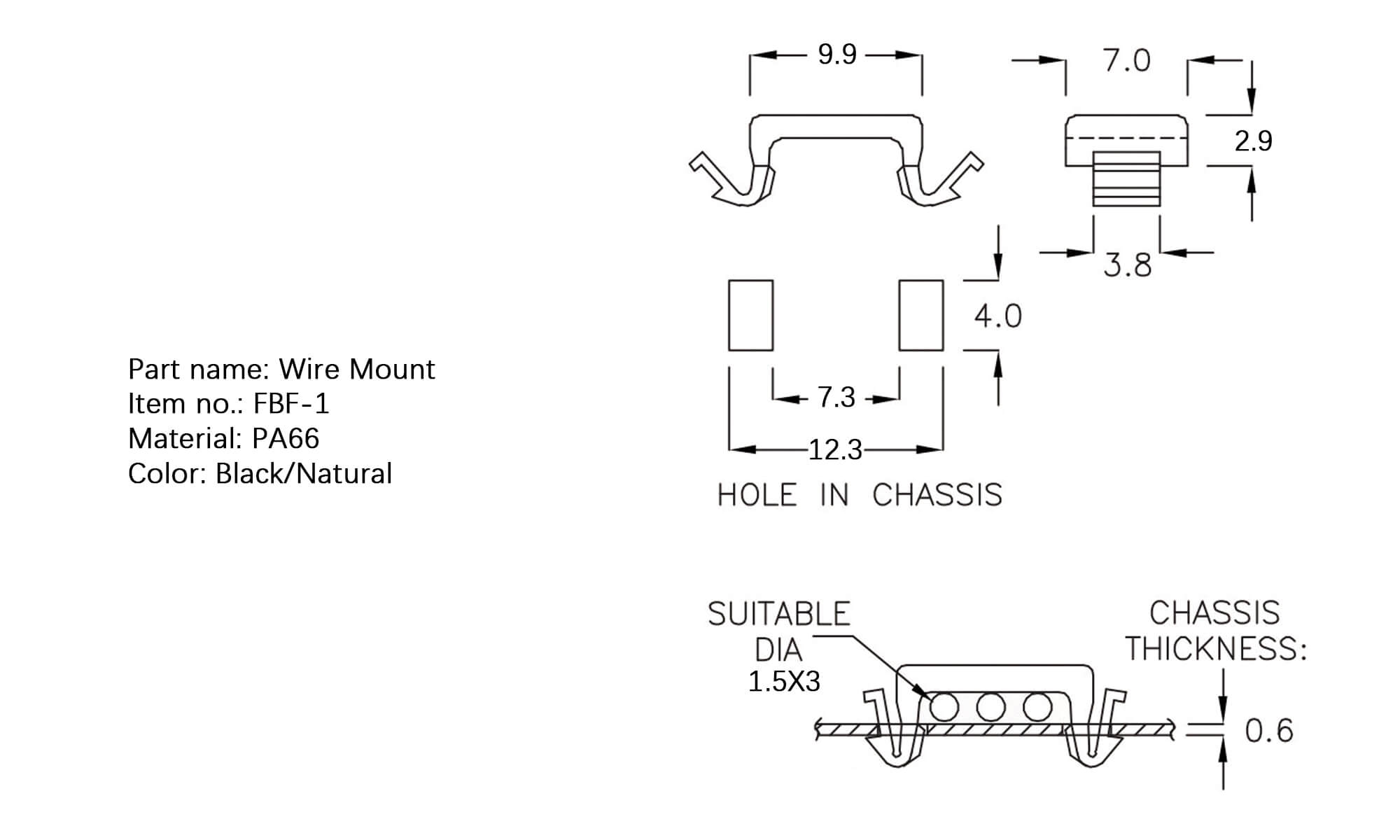 Plastic Wire Mount FBF-1